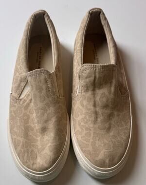 American Eagle Outfitters Women's Animal Print Slip On Shoes Sz 7 Tan/Cream